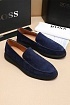 Замшевые лоферы Hugo Boss embossed logo - Navy