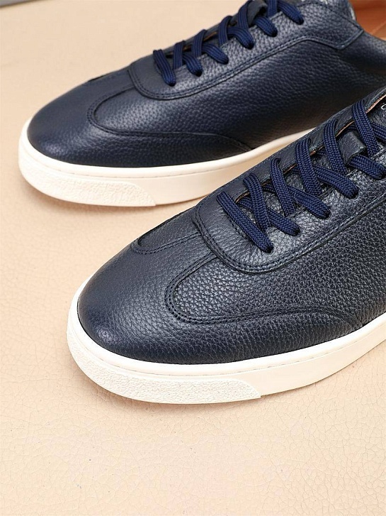 Кожаные кроссовки Brunello Cucinelli low-top - Navy