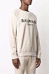Мужской светло-бежевый свитшот Balmain Paris logo-print