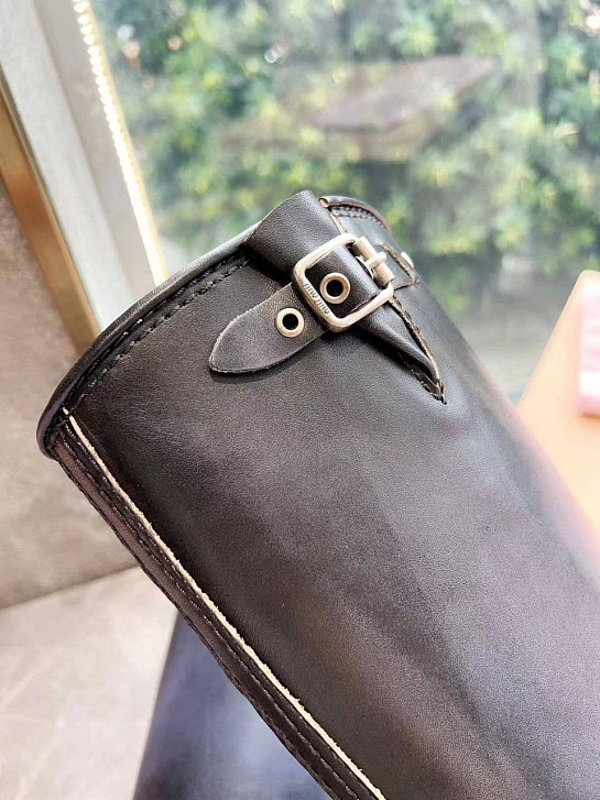Женские кожаные сапоги MIU MIU Ankle Premium