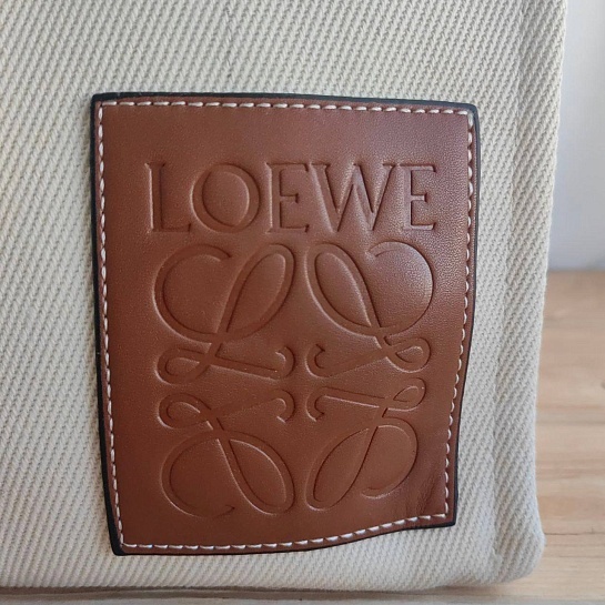 Женская сумка Loewe Cushion Sand Canvas Tote 32x25 см
