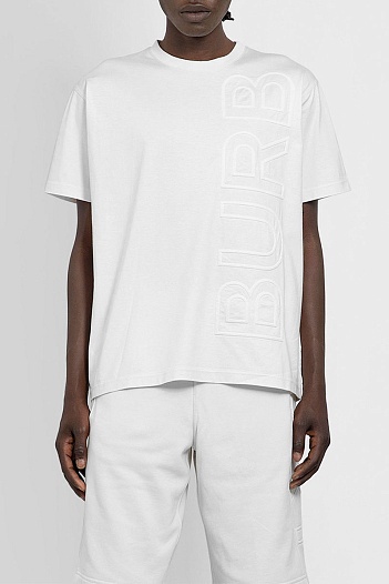 Белая оверсайз футболка Burberry logo-embossed   