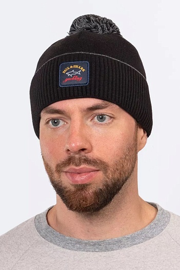 Шапка на флисе Paul & Shark logo-badge - Black   