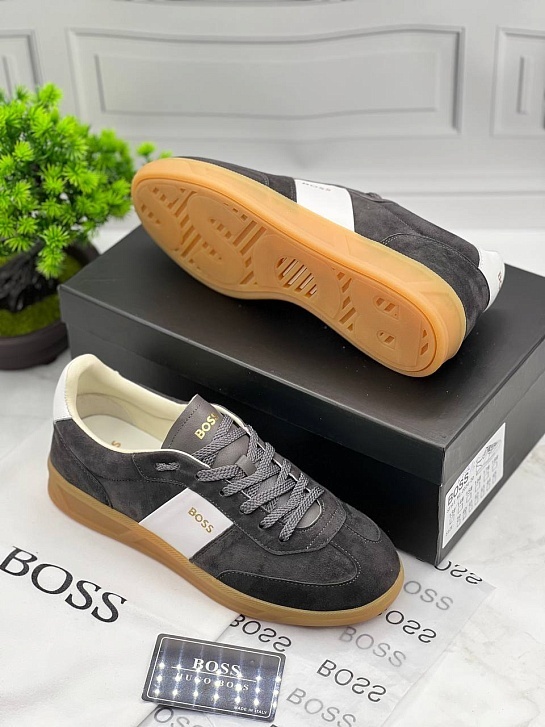 Замшевые кроссовки Hugo Boss Brandon Tenn - Black