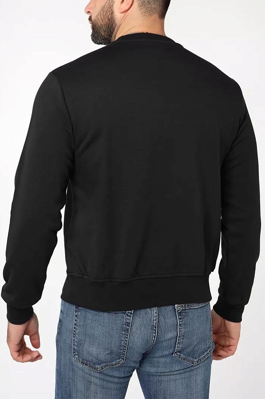 Мужской чёрный свитшот Emporio Armani 7 logo-print