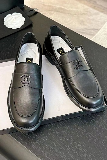 Женские лоферы Chanel Premium - Black   