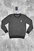Мужская кофта серого цвета Louis Vuitton Damier embossed logo