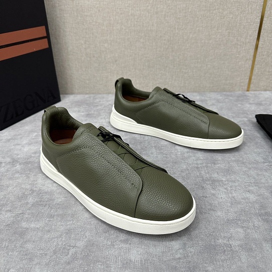 Мужские кроссовки Ermenegildo Zegna Triple Stitch Leather - Green
