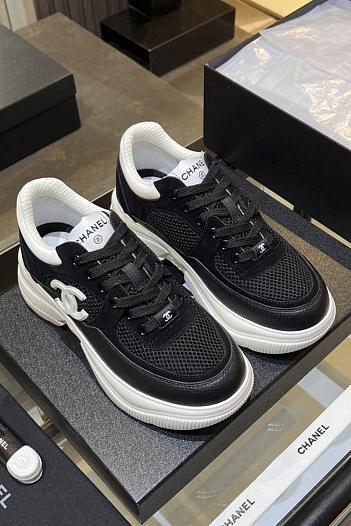 Чёрные женские кроссовки Chanel premium   