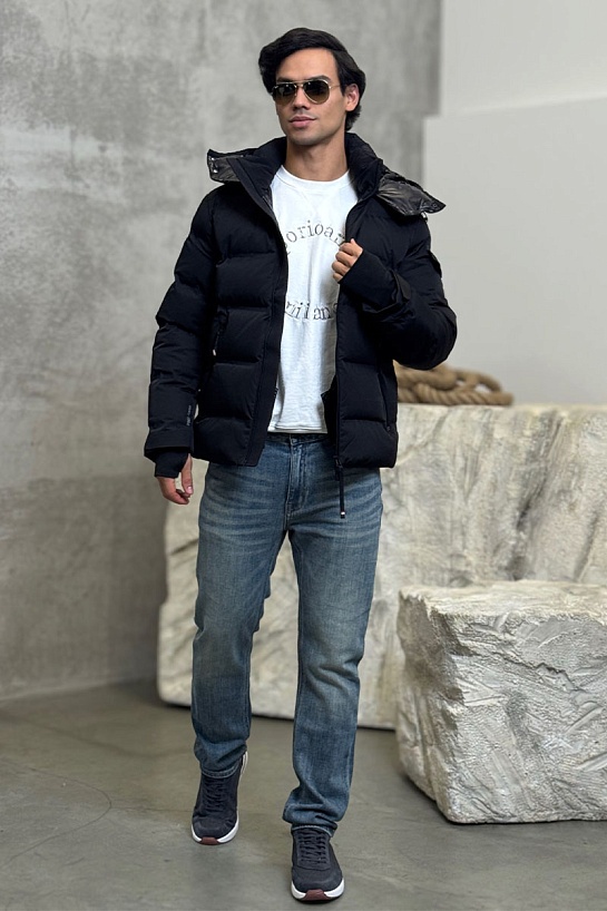 Мужской чёрный пуховик Moncler Grenoble Montgetech