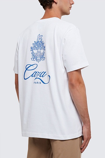 Белая футболка Casablanca Embleme de Caza logo-print   