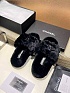 Женские меховые шлёпанцы Chanel Oran premium - Black