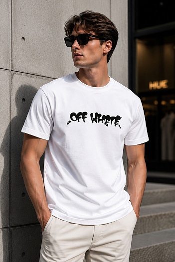 Белая оверсайз футболка Off-White logo-print   