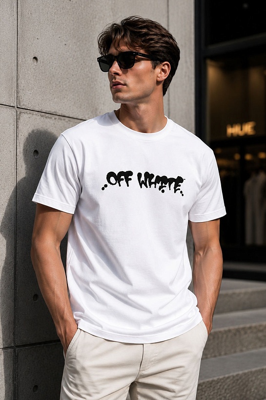 Белая оверсайз футболка Off-White logo-print
