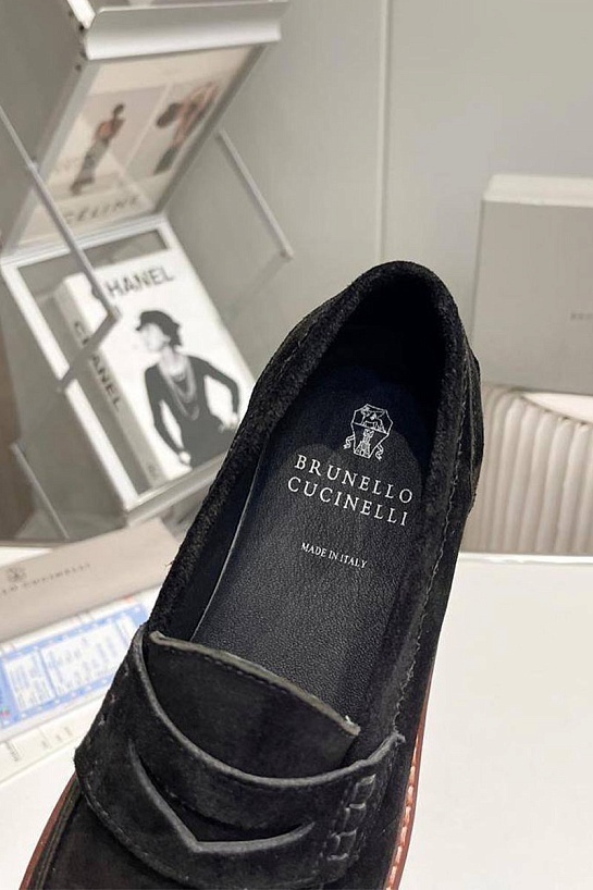 Замшевые лоферы Brunello Cucinelli unlined - Black