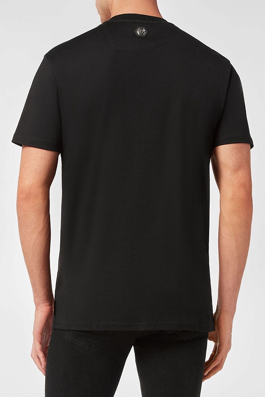 Чёрная футболка со стразами Philipp Plein skull