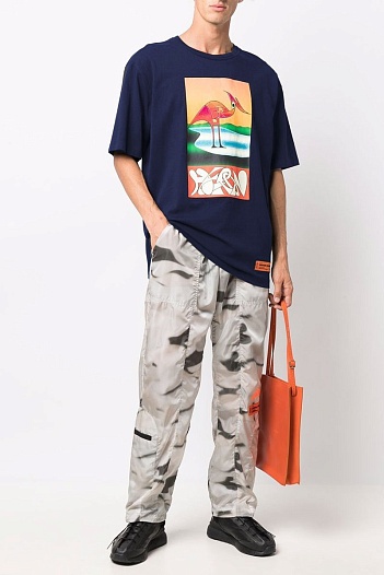 Фиолетовая оверсайз футболка Heron Preston   