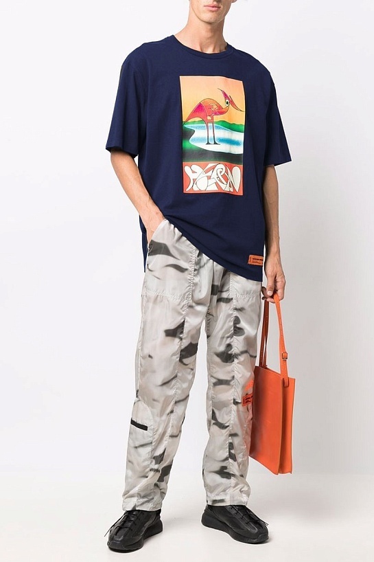 Фиолетовая оверсайз футболка Heron Preston