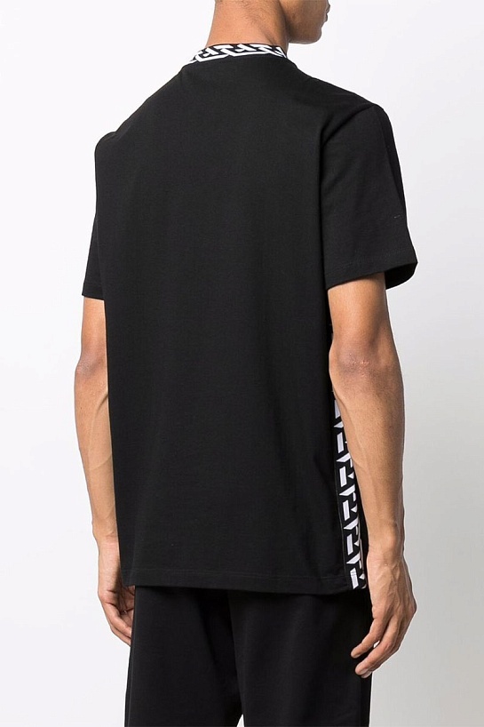 Чёрная мужская футболка Versace La Greca trim