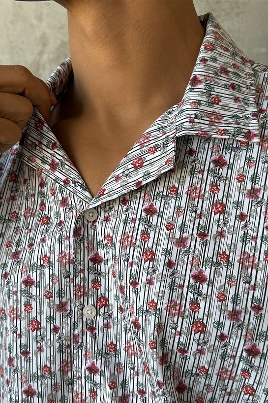 Мужская белая рубашка Dolce & Gabbana floral-print