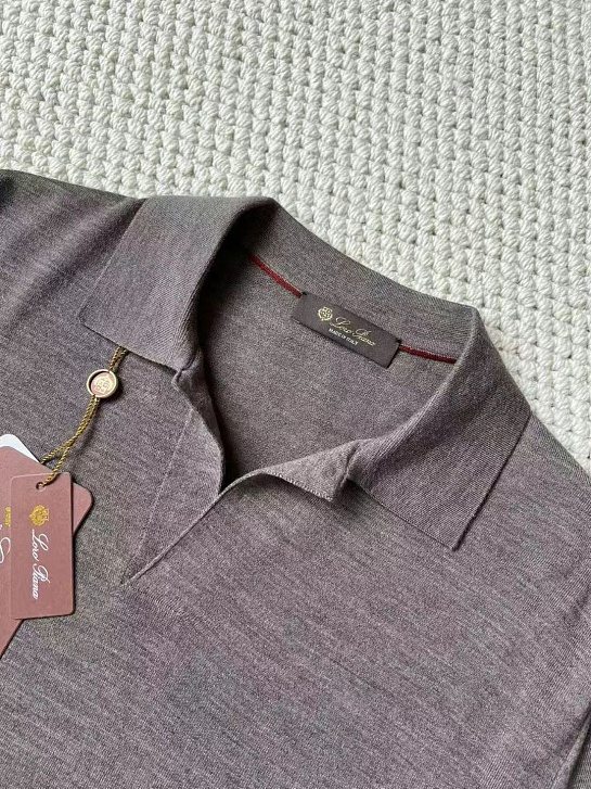 Поло с длинным рукавом Loro Piana Premium - Gray Coffee