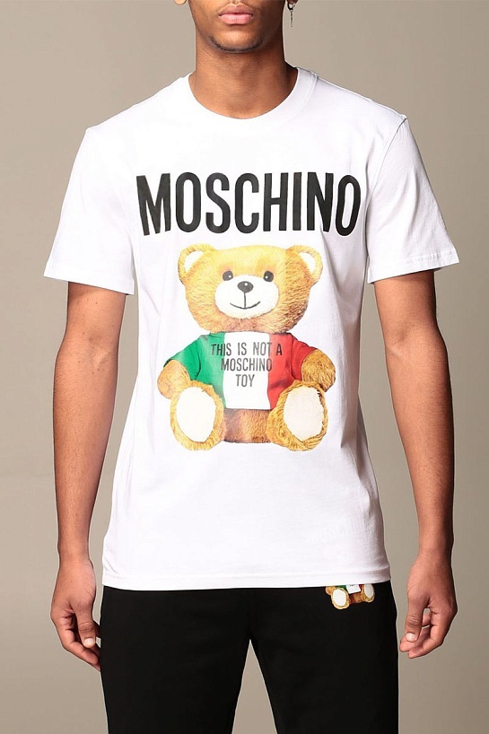 Мужская белая футболка Moschino Couture Bear Toy