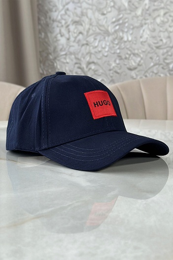 Мужская бейсболка тёмно-синего цвета Hugo Boss logo-patch   