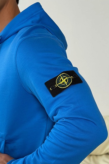 Мужское худи синего цвета Stone Island Compass-patch   