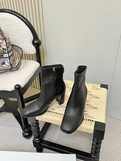Женские кожаные сапоги Dior Time Heeled Ankle premium   