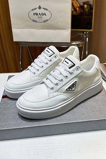 Мужские кроссовки Prada logo-plaque - White   