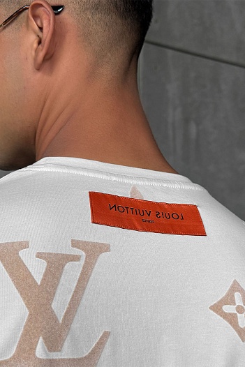 Белая мужская футболка Louis Vuitton Monogram All-over   