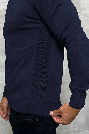 Мужская кофта Loro Piana zip neck - Navy   