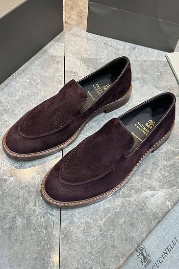 Замшевые лоферы Brunello Cucinelli - Brown   