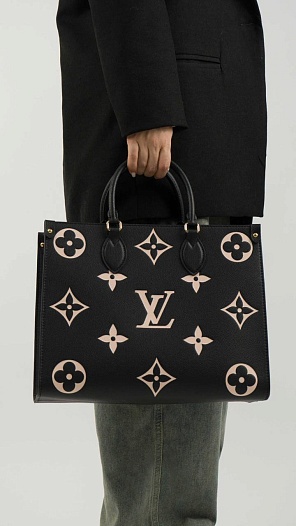 Женская кожаная сумка Louis Vuitton Onthego MM Premium 35x27x14 см   