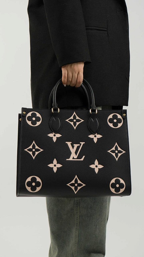 Женская кожаная сумка Louis Vuitton Onthego MM Premium 35x27x14 см