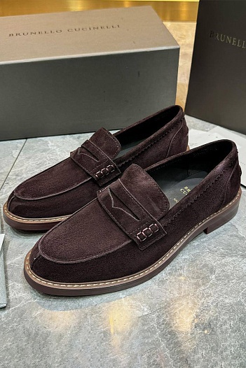 Мужские замшевые лоферы Brunello Cucinelli Premium   