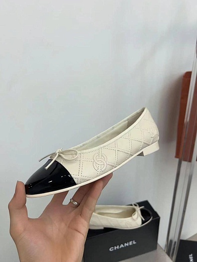 Женские кожаные балетки Chanel premium   