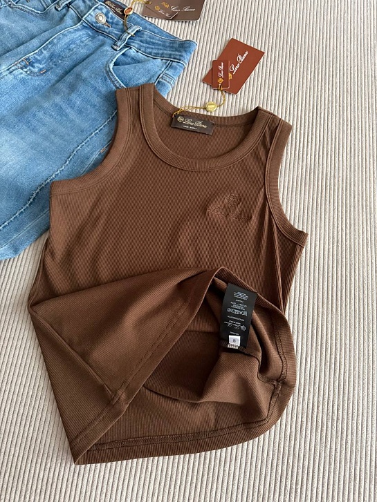 Женская коричневая майка Loro Piana premium 