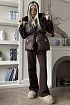 Женский костюм тройка на флисе Schiaparelli premium - Brown