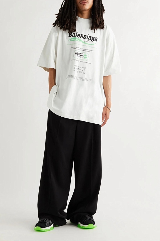 Оверсайз футболка Balenciaga Recycle - White