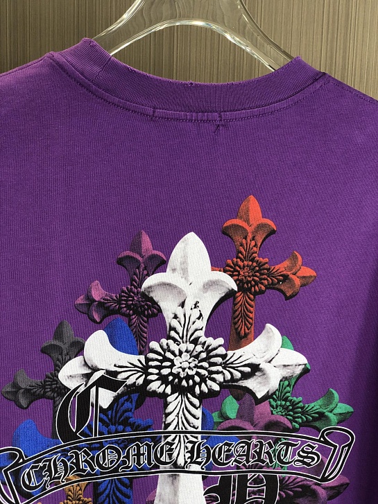 Фиолетовая оверсайз футболка Chrome Hearts Premium