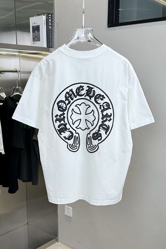 Белая оверсайз футболка Chrome Hearts Premium