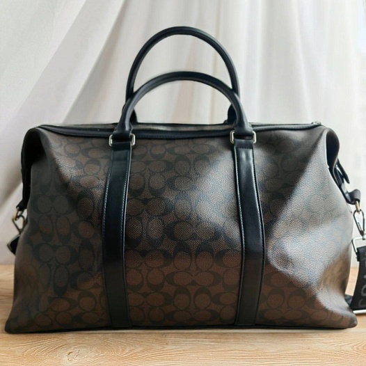 Кожаная дорожная сумка Coach monogram 45x20 см   