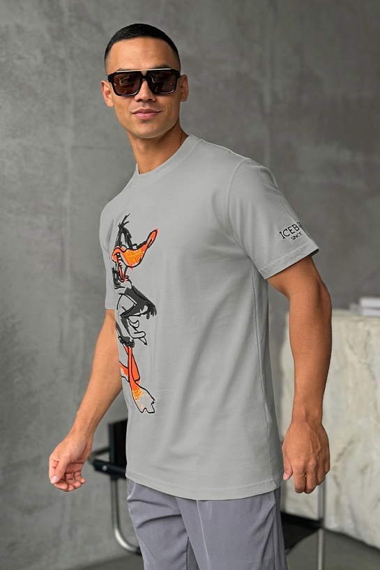 Мужская серая футболка Iceberg x Looney Tunes