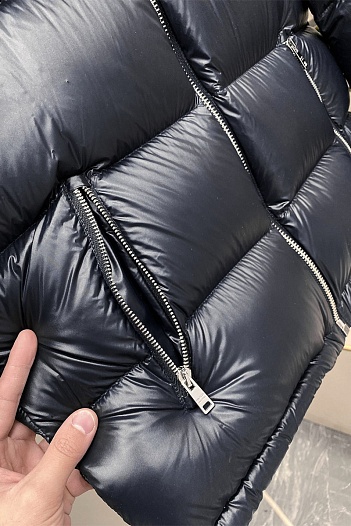 Мужской пуховик Prada logo-plaque - Navy   