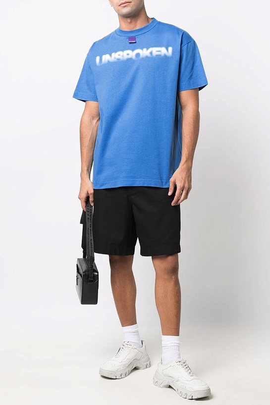 Синяя оверсайз футболка Palm Angels "Unspoken"