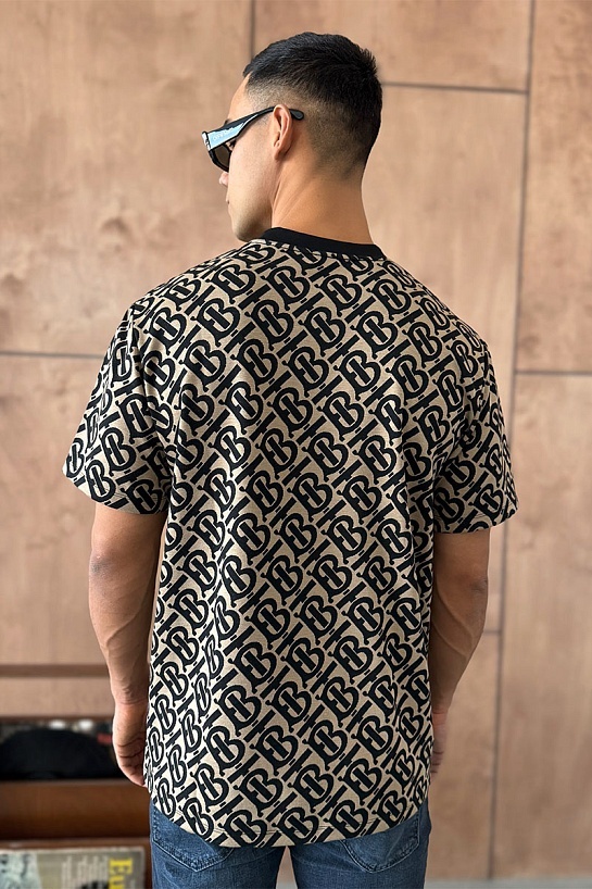 Мужская оверсайз футболка Burberry monogram-pattern - Brown