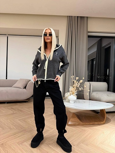 Женский кардиган на молнии Chrome Hearts premium - Grey   