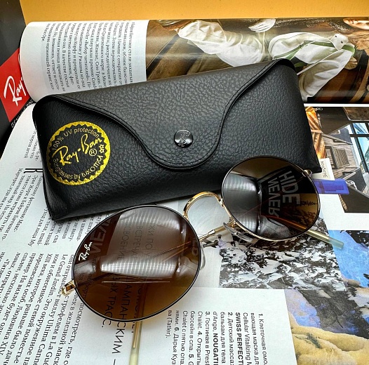 Солнцезащитные очки Ray-Ban Oval Metal - Brown   
