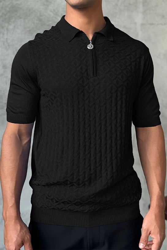 Мужское поло Stefano Ricci чёрного цвета